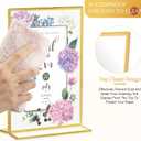 Hoteam 18 Pack Acrylic Sign Holder 5 x 7 Inch Gold Frames Wedding Table Number Holders, Double Sided Picture Frame Clear Display Menu Stand for Home Photo Flyers Wedding Party (Vertical)