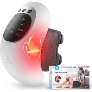 COMFIER Cordless Knee Massager with Heat,Vibration Knee Pain Relief,Red LightTherapy,Upgraded Heated Knee Brace with 18.9 Inch Knee Straps, Rechargeable Knee Massage with Large LED Screen,Gift