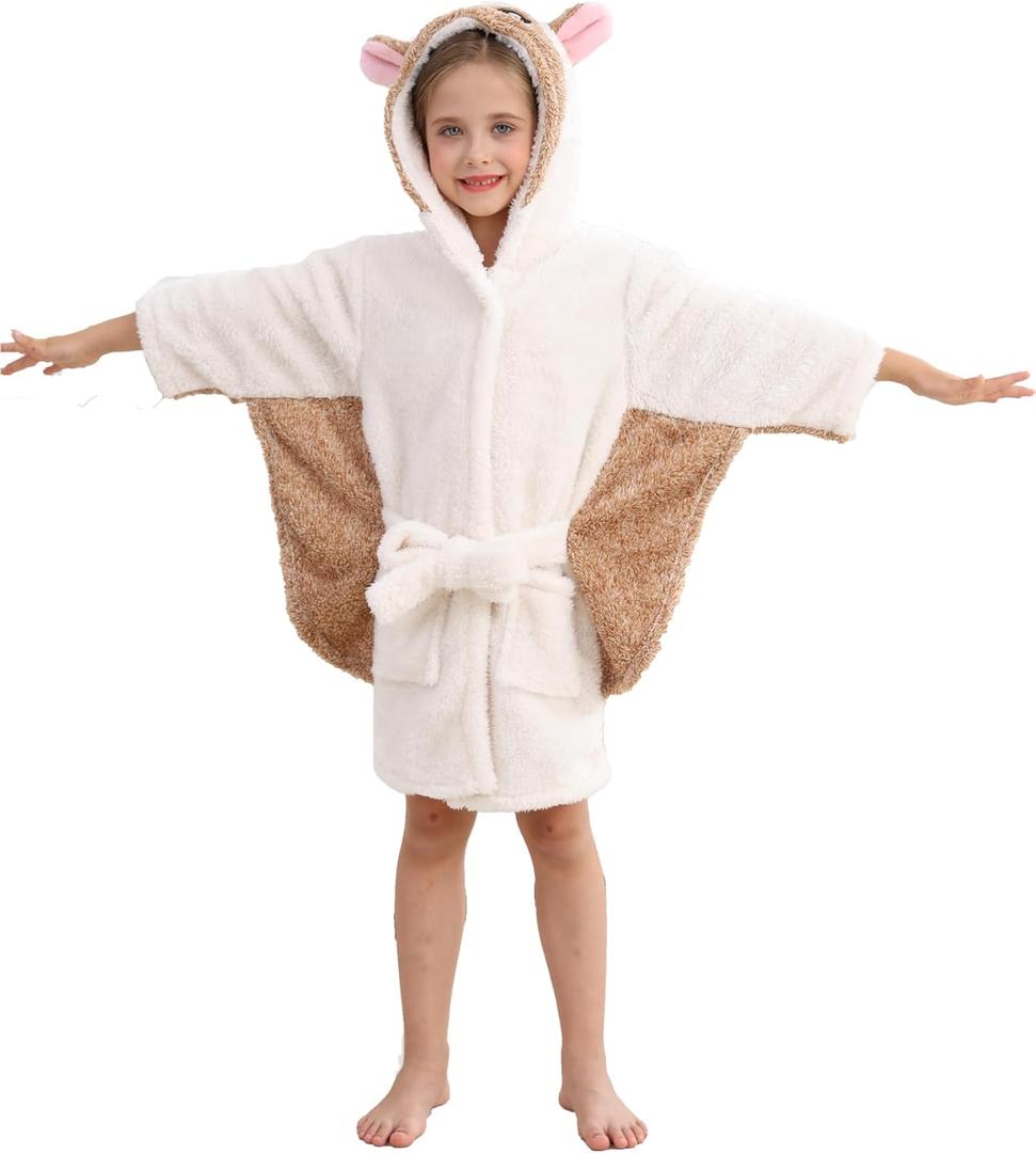 DELEY Girl's Robe Baby Boys Hoodie Robes Toddler Bathrobes for Kids Pajamas Sleepwear (11-12 Years)