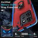 Janmitta for Motorola Moto G 2025 Case/Moto G 2026 Case with Screen Protector, Heavy Duty Shockproof Full Body Protective Cover Built in Rotatable Metal Holder for Moto-G-Play-2026,Red