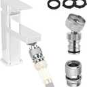 Hibbent Faucet Adapter Kit, Swivel Adapter to Connect Garden Hose - Multi-Thread Solid Brass Quick Connector Garden Hose Fitting 3/4 Inch - Chrome