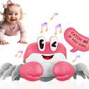 BEKILOLE Tummy Time Toys Baby Toys 6-12 Months | Musical Toddler Boys Girls Birthday Gift for Age 0+ Months | Battery NOT Included - Pink