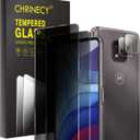 [4 Pack] 2 Pack Privacy Screen Protector for Motorola Moto G Power 2021 with 2 Pack Camera Lens Protector, 9H Hardness Tempered Glass Screen Protector, Anti Spy Anti Peeping