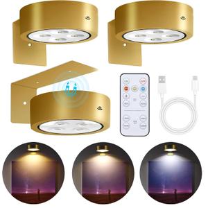 3-Pack Picture Lights for Wall, Rechargeable Battery Operated Led Painting Light with Remote Dimmable  Timer, 3 Lighting Modes Magnetic Art Display Light, Wall Decorative Lighting for Picture,Frame