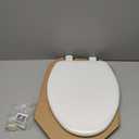 Mayfair Linden Slow Close Toilet Seat, Non Slip Heavy Duty Wood, Easy Install, Elongated, White