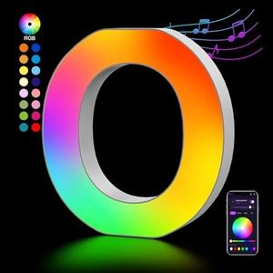 OJQ Light Up Letters LED Letter - Marquee Letters Room Decor Alphabet Letter Music Sync Color Change Colorful - Christmas Birthday Gifts for Girl - Teen Girls Gifts Party Home Wall Decor