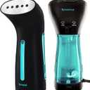 Travel Steamer for Clothes - Portable, Handheld for Clothing Garment and Fabric - No Spitting, Safe and Little Handy - Compact Home Mini Steamer for Curtain Metal Plate, 110V Only (Metal)