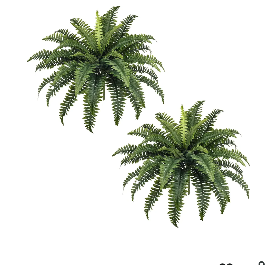 FOREST PRINCE
35" Ferns Artificial Bush Plants Large, 2 Artificial Boston Ferns with 39 Fronds for Outdoors Home Decor