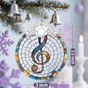Musical Note Ornament, Stained Glass Christmas Decorations, Christmas Ornaments for Tree, Holiday Ornament, Gifts for Musical Lovers, Holiday Party Gifts, Gift Ideas & Xmas Gift