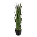 Keeplush 3ft Artificial Snake Plant – 36in Faux Sansevieria Plants, Fake Floor Plant for Indoor Outdoor, Front Porch Patio Home Office Decor, Mother-in-Law’s Tongue, Green, 1 Pcs