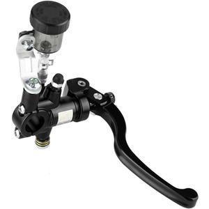 KIMISS Universal 7/8 inch 22mm Left Motorcycle Hydraulic Clutch Lever Master Cylinder Straight Push Brake Pump(Black)