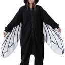 Adult Black Fly Costume Onesie Fly Bug Pajamas Halloween Costumes Anime Cosplay pajamas for Men Women (Large)