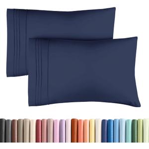 Queen Pillow Cases Set of 2 - Ultra Soft Hotel Quality Pillowcase Covers - Comfy, Cozy & Wrinkle Free - Shrinkage, Stain & Fade Resistant - Machine Washable Pillow Protectors - 2 Piece Set - Navy Blue