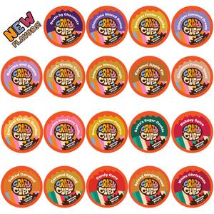 Crazy Cups Flavored Coffee in Single Serve Coffee Pods - Flavor Coffee Variety Pack for Keurig K Cups Machine, 20 Count