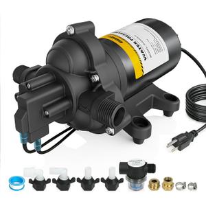 110V AC Water High Pressure Pump, 4.0 GPM 45 PSI Fresh Water Transfer Diaphragm Pump with Smart Pressure Switch, Self Priming Water Booster Pumps for House Garden Sprinkler Irrigation Faucet