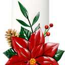 LemonRoad Christmas Poinsettia Paper Towel Holder, Red Poinsettia Christmas Decorations, Metal Paper Towel Holder for Kitchen Countertop Bathroom Home Farmhouse Xmas Decor Indoor