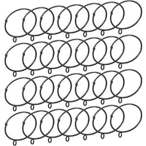 uxcell 28 PCS Openable Curtain Rings Metal Eyelet Hangers Ring 2.5 Inch Interior Diameter for Drapery Curtain Rods Black