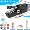 Handheld Sewing Machine,Mini Electric Hand-held Cordless Portable Sewing Machine for Beginners,Easy to Use and Fast Stitch Suitable for DIY,Clothes,Home,Travel (Black)