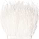 THARAHT White Ostrich Feathers Trim Sewing Fringe 2Yard 4-6inch for DIY Dress Sewing Craft Clothing Latin Wedding Dress Decoration Ostrich Feather Trim