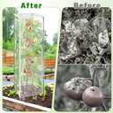 Cyrico Bird Netting Plant Cover for Tomato Cage, 3 Pcs Garden Mesh Cover with Zipper and Drawstring, Insect, Bird & Small Animal Protection Net for Vegetables, Fruits and Flowers, 59" x 17.7"