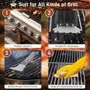 Grill Brush and Scraper-18 Adjustable Handle Safe BBQ Grill Brush for Outdoor Grill-Deep BBQ Clearning Brush wih Bottle Operner Extra Strong Grill Cleaner Accessories for Gas/Charcoal Grilling Grates