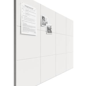 Bumusty Large Cork Board 48" x 36" Alternative - 12 Pack Felt Wall Tiles with 70 Safe Removable Adhesive Tabs, 30 Pushpins, Cork Boards for Walls Pin Board Bulletin Board Office Decor (Milky White)