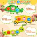 Valentine Day Gift 3PC Fidget Popper Sensory Toys for Toddlers Girls, Boys Gifts Goodie Bags Airplane Travel Activities Pop it Fidget Toys Easter Basket Stuffer for 12+ Month Babies 1 2 3 Year Old