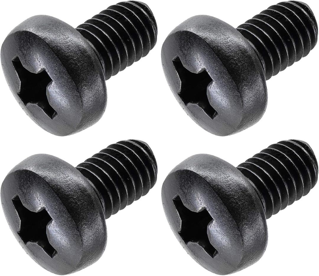 Black License Plate Screws for BMW and Tesla, Phillips Machine Pan Head 18-8, Stainless Steel, M5-0.8 x 6 mm Bolt (Pack of 4)