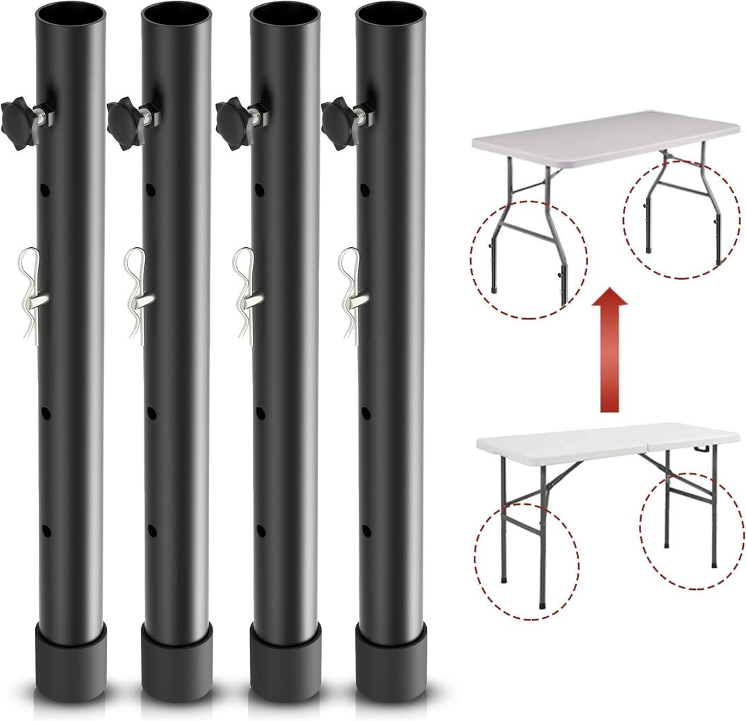 Folding table risers for Folding Tables Straight/Bent Leg, Dural Folding Table Leg Extensions 4 Levels/Heights Table Leg extenders 3.6in | 6.77in | 10in | 13in-All for Treating Your Back pain