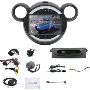 9 inch HD Touchscreen Car Stereo with Wireless CarPlay & Android Auto, Built-in GPS Navigation, Bluetooth 5.0, Steering Wheel Control, for 2007-2014 Mini Cooper R56 R60 (2+32G)