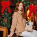 Geosar 4 Pcs Christmas Bows 12 x 18 Large Christmas Tree Topper Bow Satin Wreath Bows for Xmas Tree Crafts Front Door Fireplace Stairs Railing Home Indoor Outdoor Decoration(Red)