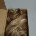 LONAI Ponytail Extension, 18" Wavy Claw Clip Ponytail Extensions Shoulder Length Curly Wavy Claw Clip in Ponytail Hair Extensions Ponytails Hairpieces - Deep Dark Blonde with Blonde Highlights