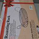 16.5inch Oval Roasting Rack for Oven, Thanksgiving Christmas Gifts for Mom Men Wife Cooking Home Chefs, Stainless Steel Cooling Rack with Handle, Wire Rack for Cooking, Grilling, Drying