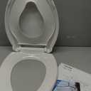 19" Elongated Toilet Seat with Built-In Potty Training Seat, Soft Quiet-Close Lid with Non-Slip Design, Magnetic Kids Seat in White, Easy to Install and Clean