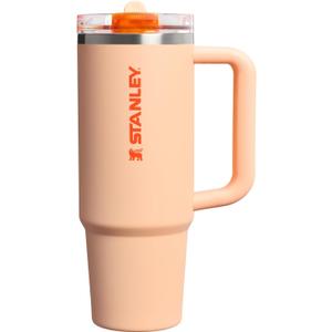 STANLEY Quencher ProTour Flip Straw Tumbler with Leakproof Lid 30 oz | Built-In Straw & Handle | Cupholder Compatible for Travel | Insulated Stainless Steel Cup | BPA-Free | Orange Sherbet