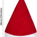 Elcoho 24 Pack Santa Red Hat Short Plush with White Cuffs Non-woven Fabric Christmas Hat