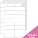 STARLIBOO White Removable Labels, Removable Colored Labels Stickers, Self-Adhesive Rectangular Stickers Water/Oil/Tear Resistant for Storage/Classroom/Home (2 Size, 300 Labels)