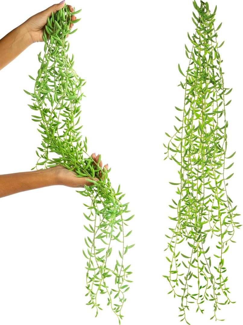 SEEKO Succulents Extra Large Fake Seaweed (Pack of 2, 33" Long) - Artificial Succulents Unpotted - String of Pearls (2 pc (33))
