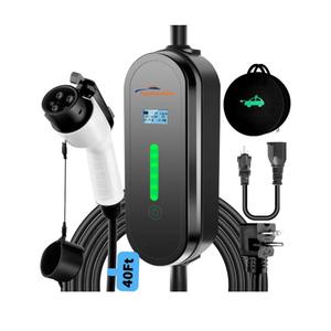 40FT Cable EV Charger Level 1 and Level 2 16 Amp EV Charging Station with NEMA5-15P & 6-20 Plug, Compatible with J1772 Electric Cars for Household Travel Portable Electric Vehicle Charger