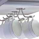 simpletome Mug Hooks Under Cabinet Coffee Cup Organizer Ceiling Storage Hanger for Office Cafe Bar Kitchen Utensils (3Pack, SUS304 Stainless Steel)