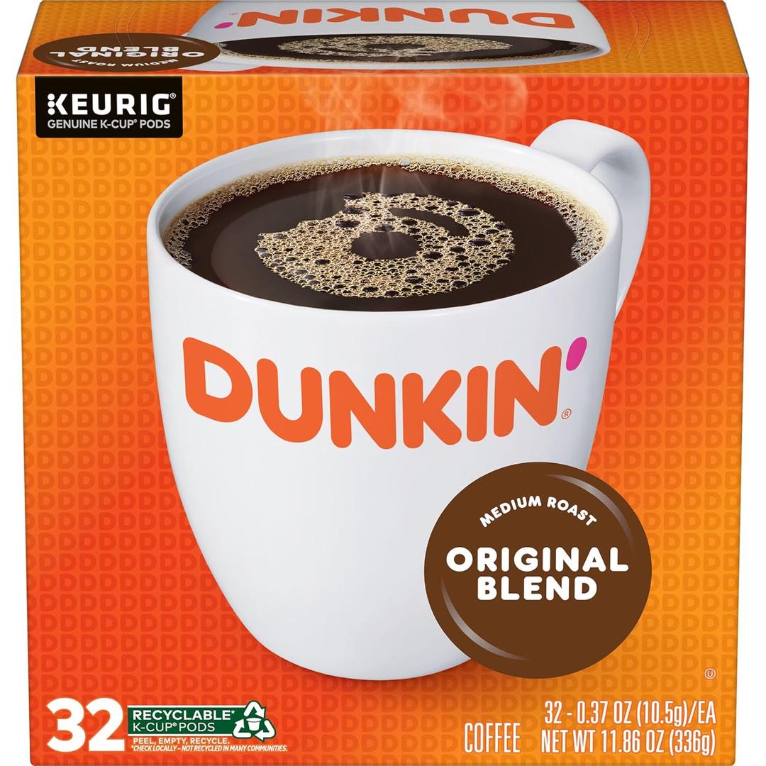 Dunkin' Original Blend Medium Roast Coffee, 32 Keurig K-Cup Pods. BBD 10/30/2025