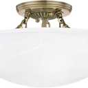 Livex Lighting 4273-01 Oasis 3-Light Ceiling Mount, Antique Brass, 16"L x 16"W x 8"H