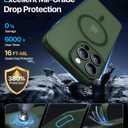 Magnetic for iPhone 16 Pro Max Case,Upgraded [Full Camera Protection][Compatible with Magsafe][Mil-Grade Protection] Shockproof Translucent Matte Phone Case for iPhone 16 Pro Max,Forest Green