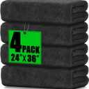 PBHEPJ 4 Pack Microfiber Towels (36"x 24") Extra Large Ultra Absorbent Drying Towel for Cars and Trucks, Without Streaks, Scratches, or Water Spots