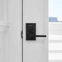 Kwikset 99170-004 SmartCode 917 Keypad Keyless Entry Contemporary Residential Electronic Lever Lock Deadbolt Alternative with Halifax Door Handle and SmartKey Security, Matte Black