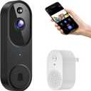 Smart Video Doorbell Camera Wireless, AI Human Detection and Instant Alerts, Night Vision, 2-Way Audio, Battery Powered, Cloud Storage Sold Seperately, 2.4G WiFi (Chime Included)