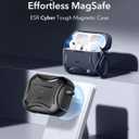 ESR for AirPods Pro 3 Case (2025), Compatible with Airpods Pro 3rd Generation (USB-C Cable), Magnetic Lid, MagSafe Ready, Powerful Drop Protection, Cyber Series, Black