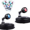 LEASTYLE Wireless Spotlight Indoor, Battery Operated Grow Light for Plants with Remote, LED Cordless Dimmable Picture Lights for Wall Paintings Artwork Display(2 Pack)