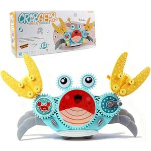 Crawling Crab Gear Set Toy - Tummy Time Musical Crab Toys Stacking & Building Blocks Educational STEM Game for Toddlers & Kids 3-5, 1 2 3 Yr Old Birthday Gift Christmas Stuff for 0-36 Month Boys Girls