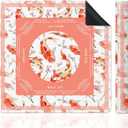 Pink Japanese Koi Fish Mahjong Mat for Table, Traditional Asian Koi and Cherry Blossom 31.5" x 31.5" Non-Slip & Noise Reduction Mahjong Mat for Poker Dominoes Cards & Board Games